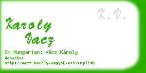 karoly vacz business card