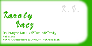 karoly vacz business card